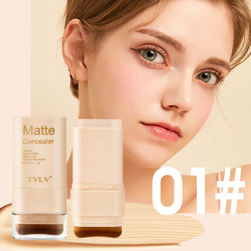 TK Specialized Flawless Dual-Head Eraser Foundation Stick Water Glossy Skin Concealer Long-Lasting with Brush Head Hydrating Makeup Remover
