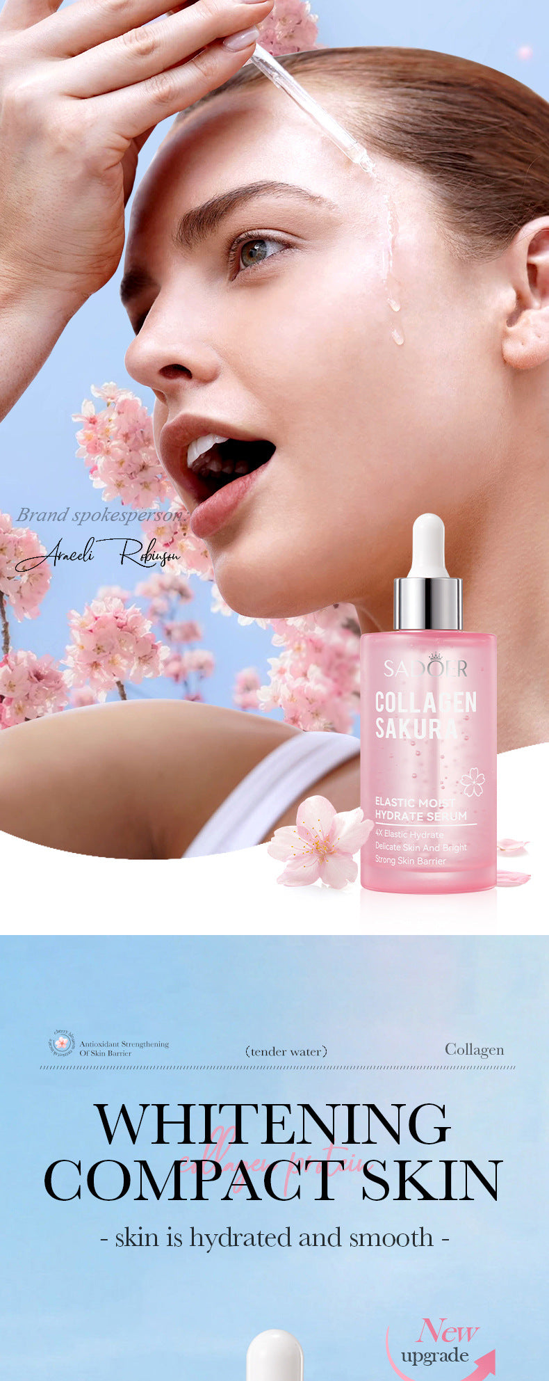 Full English Sakura Essence100ml SADOER Collagen elastic moisturizing essence  wholesale