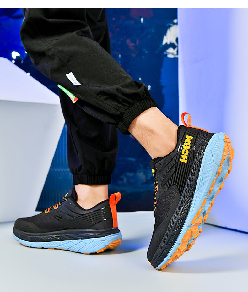 Running Shoes Sports Trendy Shoes Summer Soft Sole Lightweight Breathable Jump Rope Wide Last Marathon Jogging Thick Sole Cushioning Men's Shoes