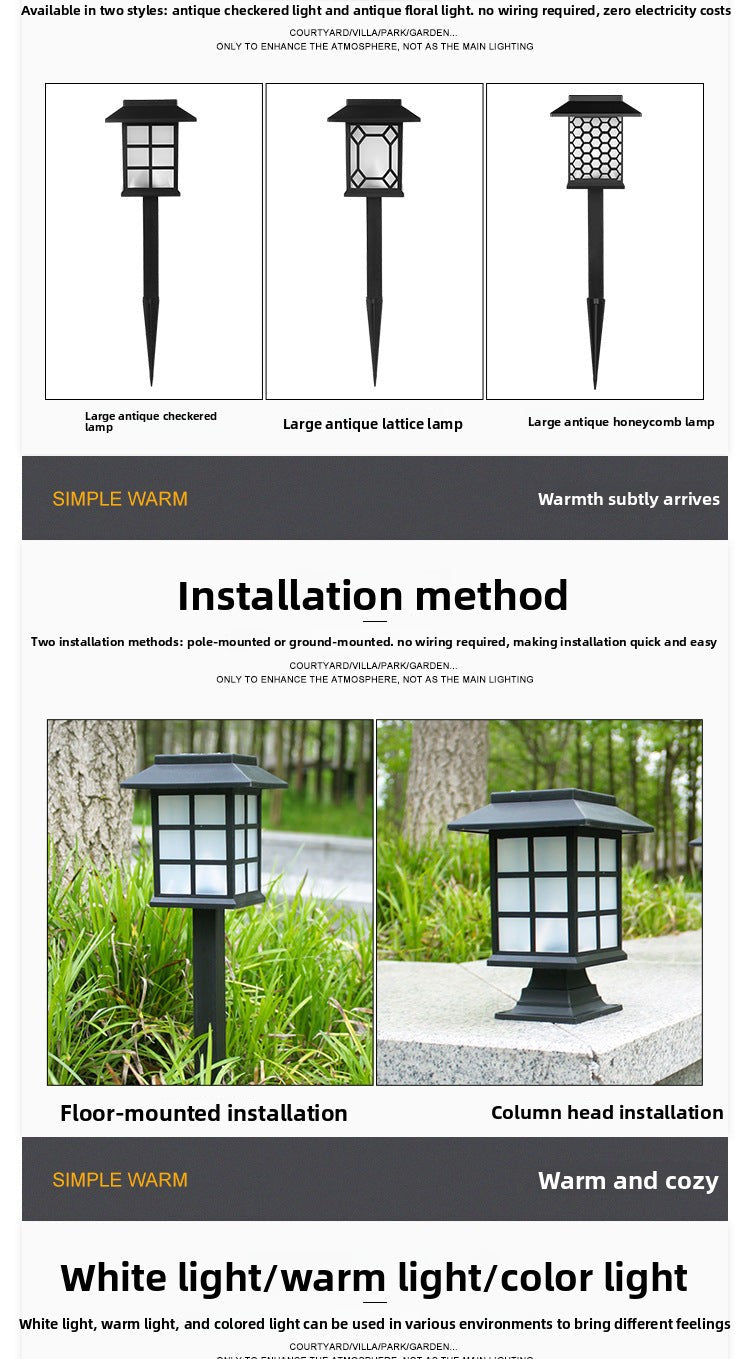 New Solar Lawn Light Garden Light Outdoor Waterproof Garden Villa Ground Light Landscape Decoration Dual-use Street Light
