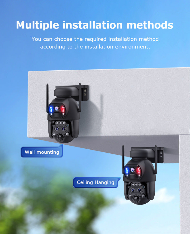 4G Wireless Trinocular Multi-view Remote Control1510x Zoom Solar-Powered Camera600Ultra HD Night Vision