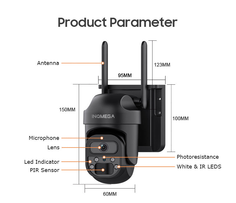 4G Solar Surveillance Camera Full Color Night Vision Network wif Low Power Gimbal Low Power Consumption Monitoring