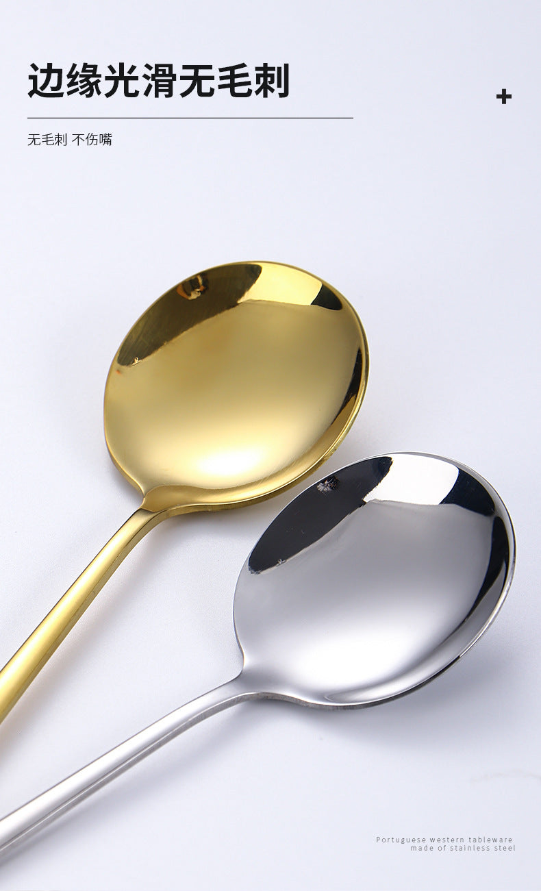 Stainless Steel Cutlery Set24Set of Gold-Plated Portuguese Tableware Western Steak Knife Fork Spoon Gift Box