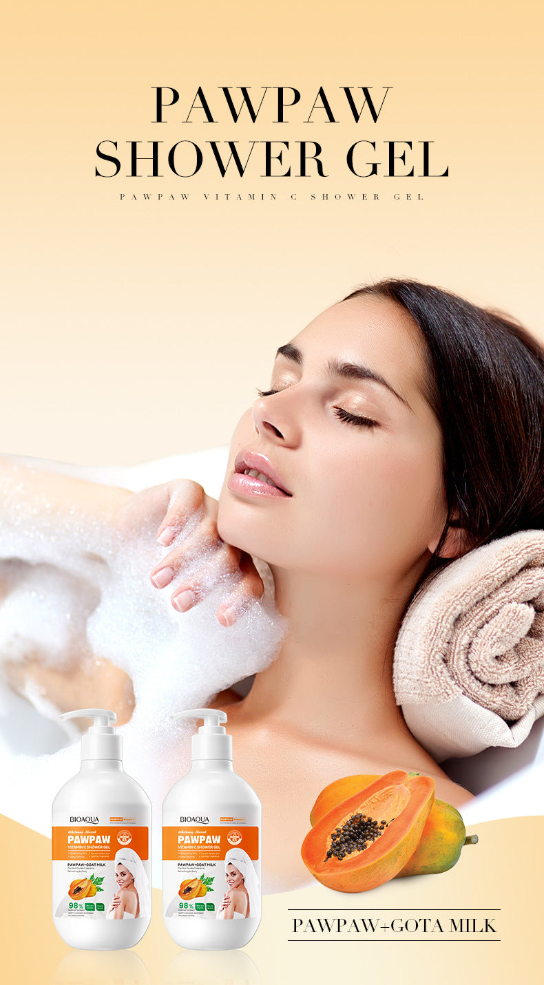 Papaya Body Wash480gBIOAOUA Vitamin C Cleansing and Moisturizing Body Wash Cross-Border Wholesale