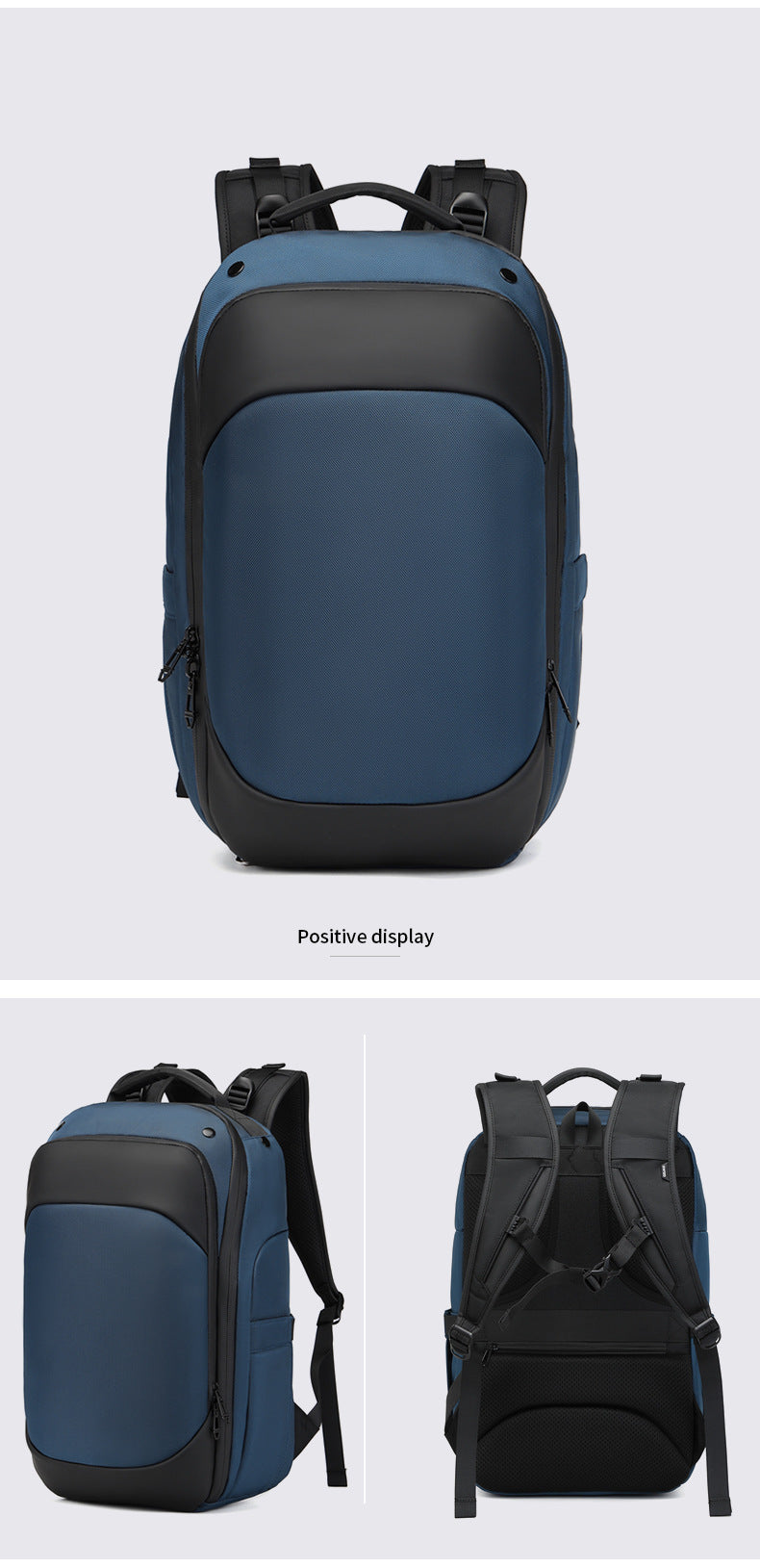 OZUKO Business Backpack for Men, Double Shoulder Laptop Bag, Waterproof, Large Capacity, Commuter School Bag, College Student Trendy Brand, High-End Feel