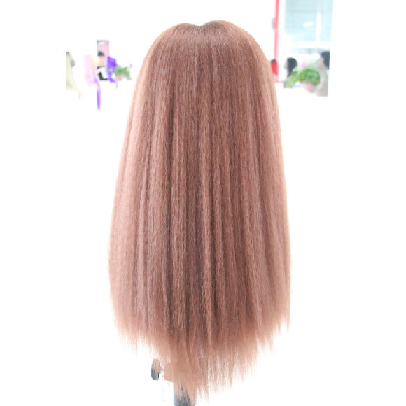 Factory Direct Sale V-part brown Yaki Straight Wig