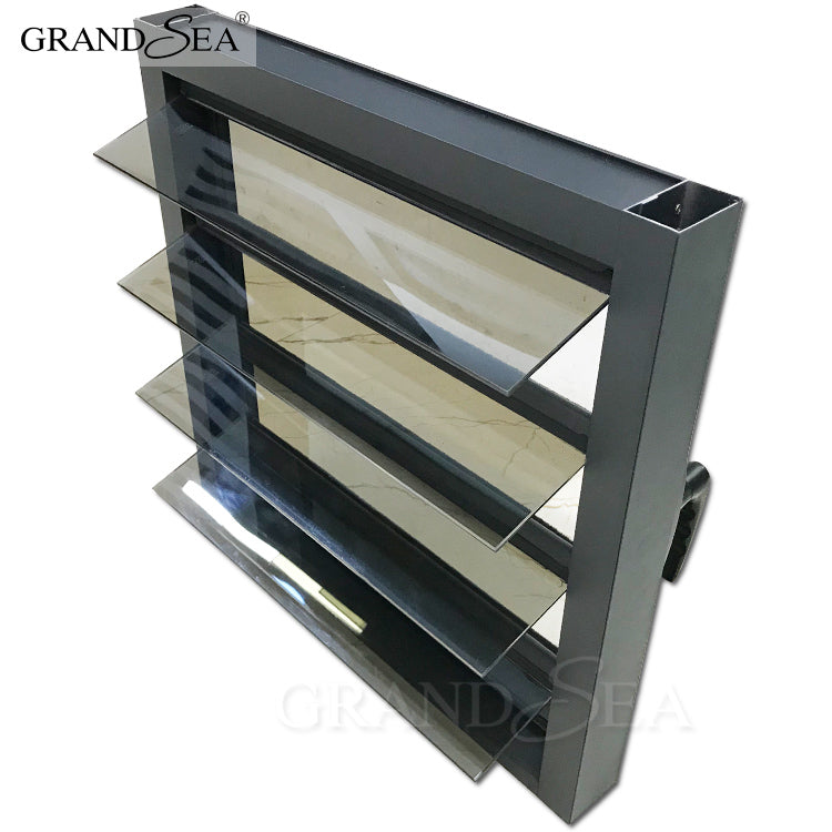 Aluminium Fixed Window With Adjustable Blades Glass Louver Windows for Bathroom