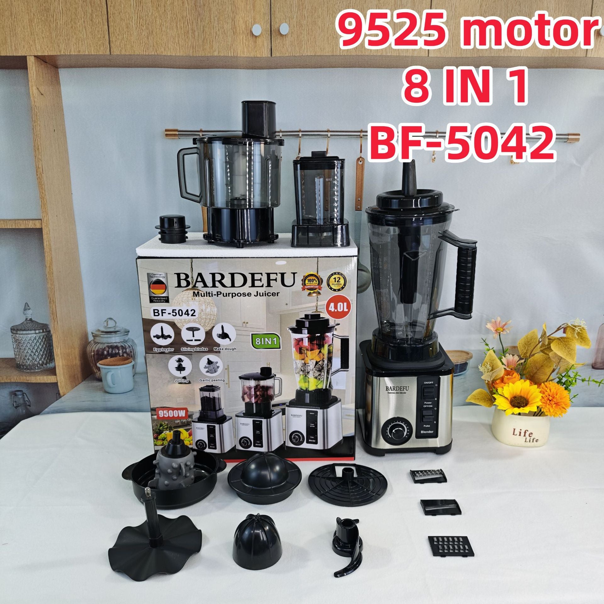 6in1blender Commercial Stainless Steel Blender Household Pure Copper Meat Grinder Ice Crusher Juicer Multi-Function