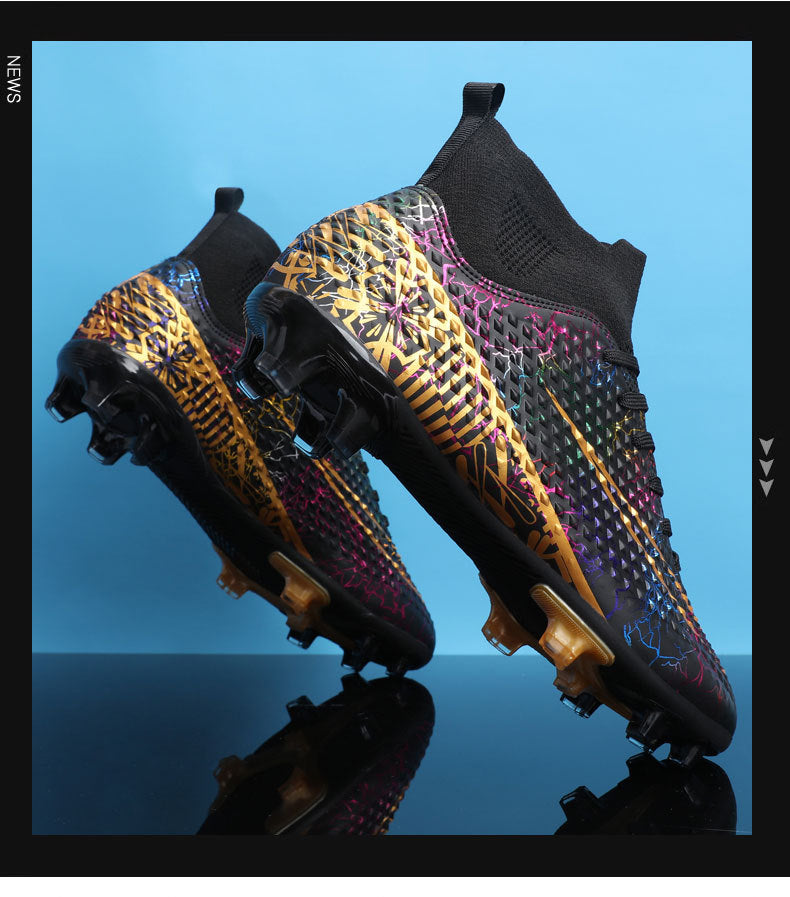 New high-top soccer shoes for men and women AG Spike TF Broken Nail Youth Student Grassland Competition Training Shoes