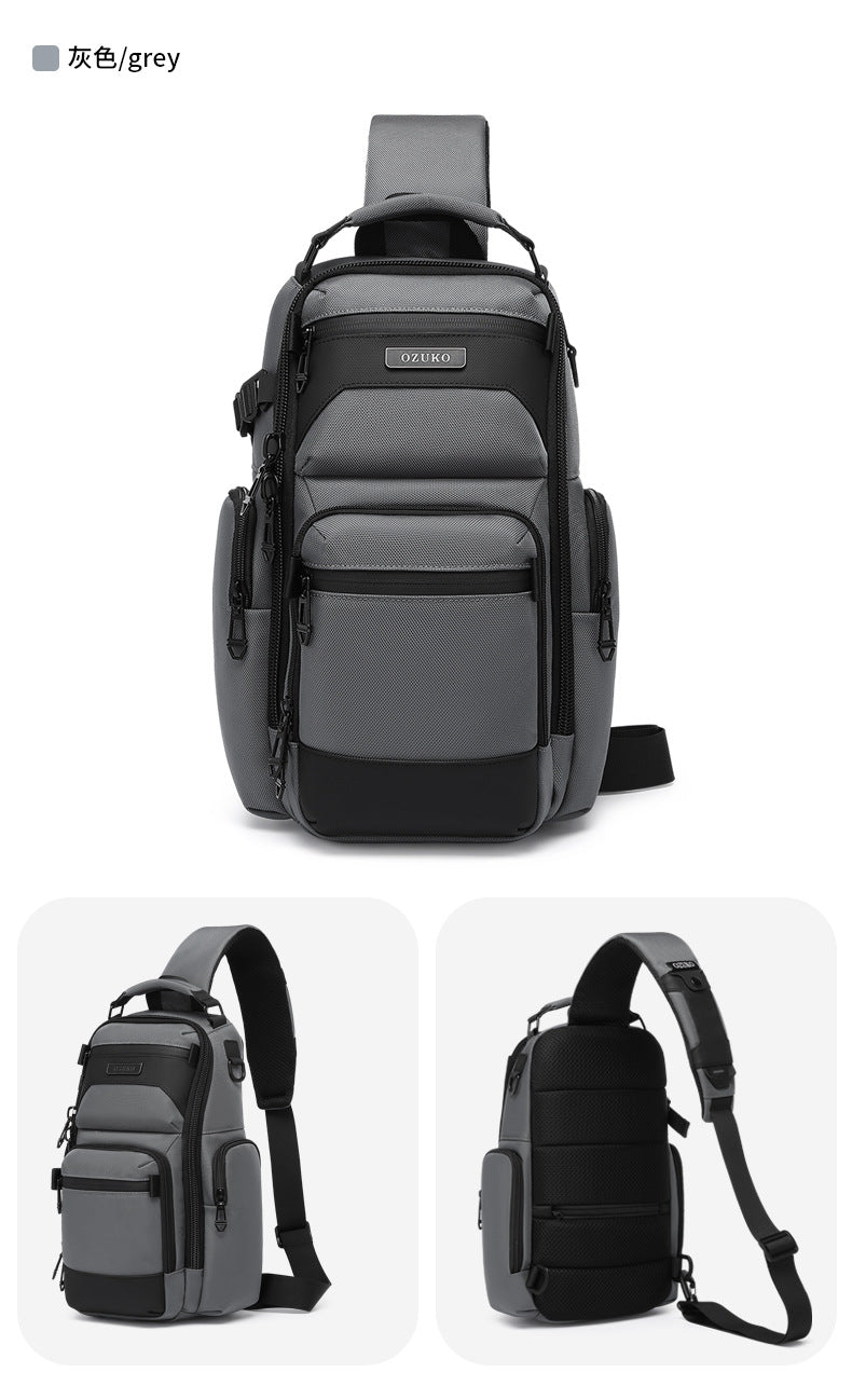 Trendy Men's Chest Bag Crossbody Bag Lightweight Multifunctional Waterproof Travel Portable Sling Bag Casual Men's Bag High-end Feel