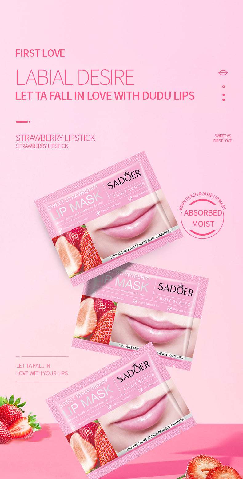 Cross-border Boxed Lip Mask8gx20slice Fruit Strawberry Moisturizing Care Moisturizing Lip Mask Foreign Trade Manufacturer Wholesale