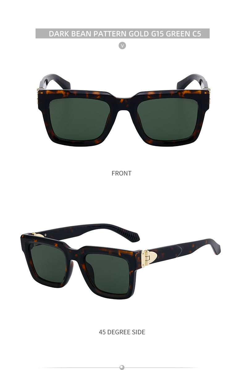 2025 New European and American Style Square Frame Sunglasses for Men High-end Feel 0k Rich Man Sunglasses Men Trendy sunglasses
