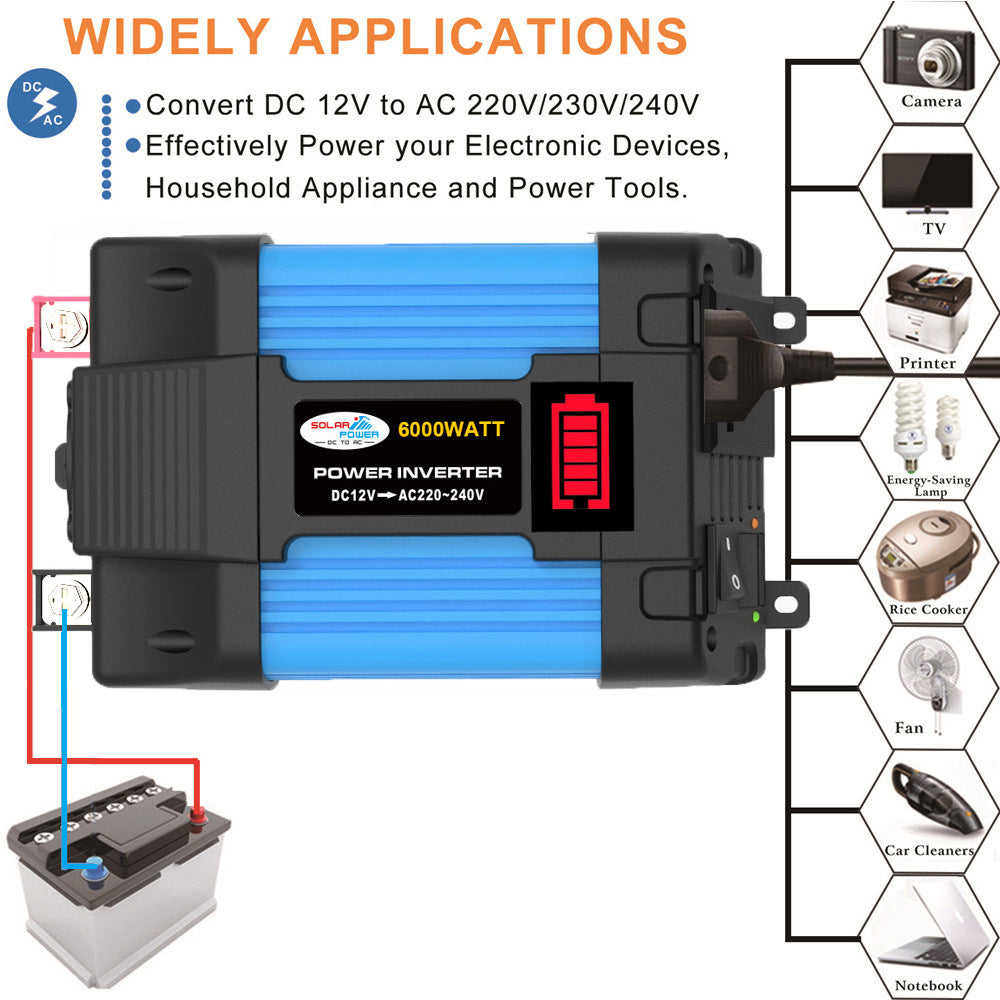 Car Converter Car Small Appliance Inverter300W/500W 12V Turn110V/220V Double USB Interface