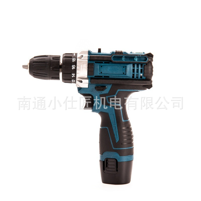 Cross-Border Foreign Trade Rechargeable Lithium Drill Household Portable Multi-Function Two-Speed Pistol Drill Electric Screwdriver Wholesale