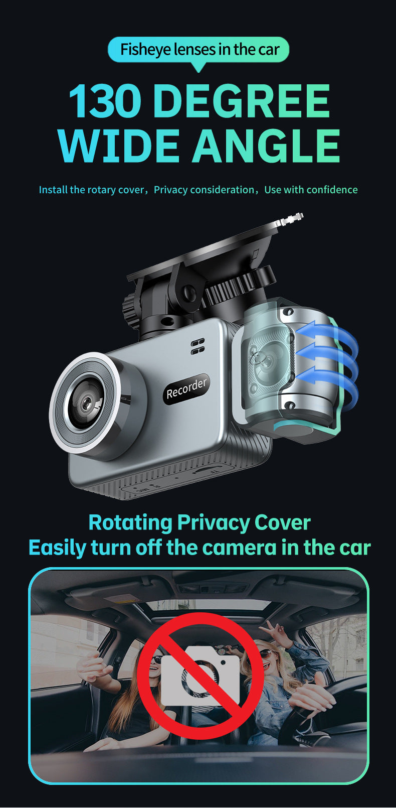 New Hd1080P Three-Channel Dash Cam wifi Mobile Phone Interconnect Car Dash Cam DashCam