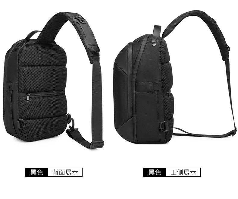 OZUKO Business Chest Bag Men's Large Capacity Waterproof Crossbody Bag High-end trendy brand simple commuter portable bag
