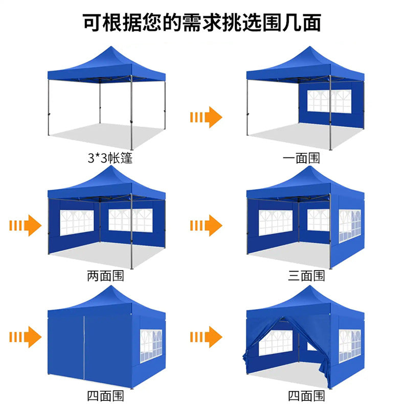 foreign trade four-corner folding tent12kg Hollow Frame Outdoor Activity Sunshade Rainproof Canopy with Enclosure