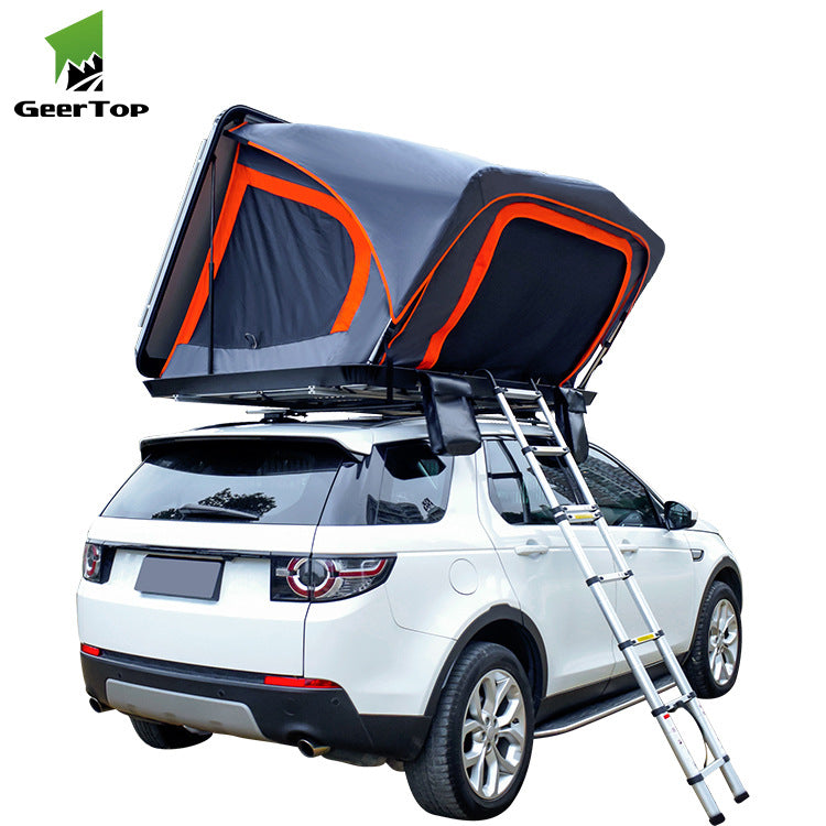 Manufacturer Wholesale Aluminum Alloy Roof Tent Outdoor Camping Travel Rainproof Thickened Hard Top Car Tent1-2People