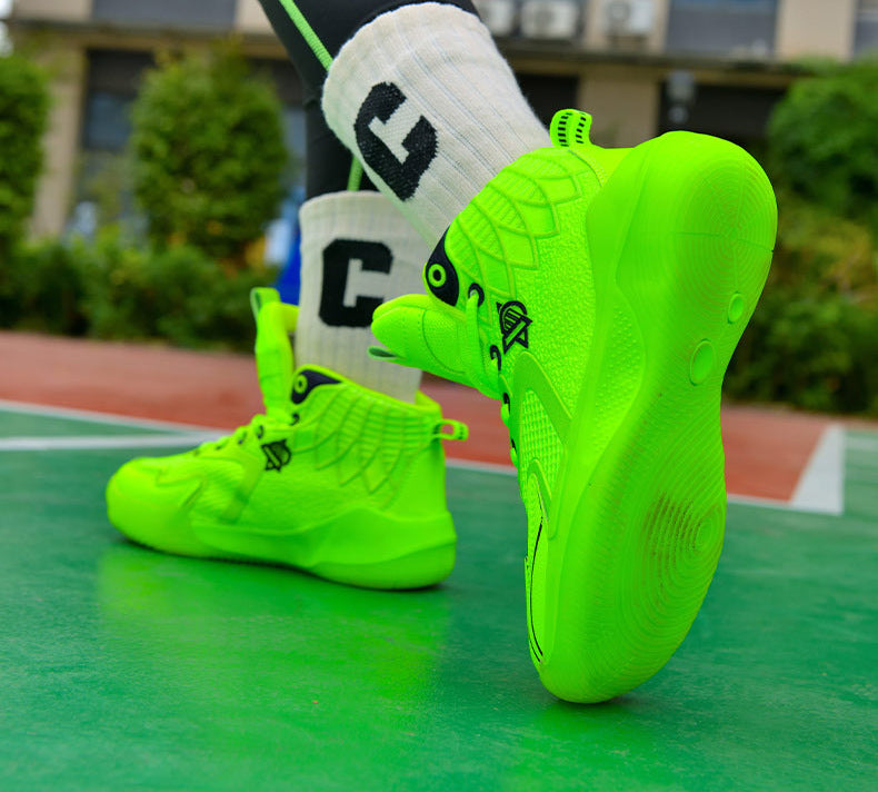 Children's Shoes Breathable Mesh Water-Resistant Sports Shoes for Teenagers Wear-Resistant Shock-Absorbing Non-Slip Professional Training Basketball Shoes