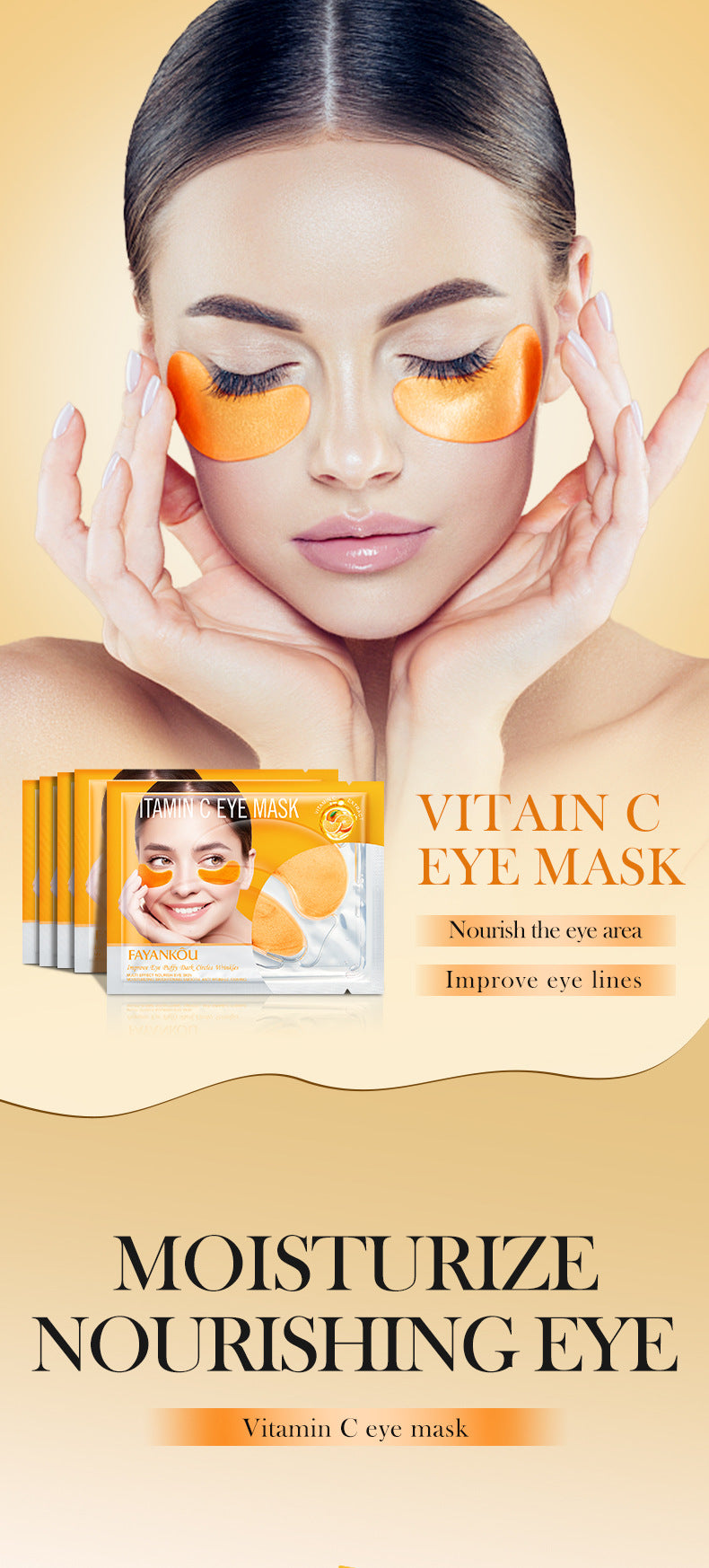 Eye Mask7.9g FAYANKOU24K Golden Aloe Vera Hydrating Nourishing Eye Mask Cross-Border Wholesale