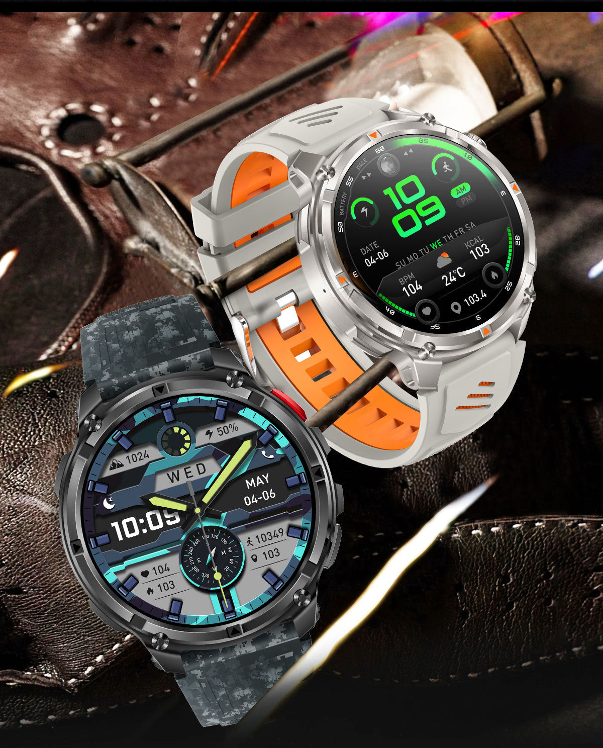 HT33Smart Watch Bluetooth Call True Heart Rate Step Count Sleep Monitoring Compass Deep Waterproof Sports Three-Proof