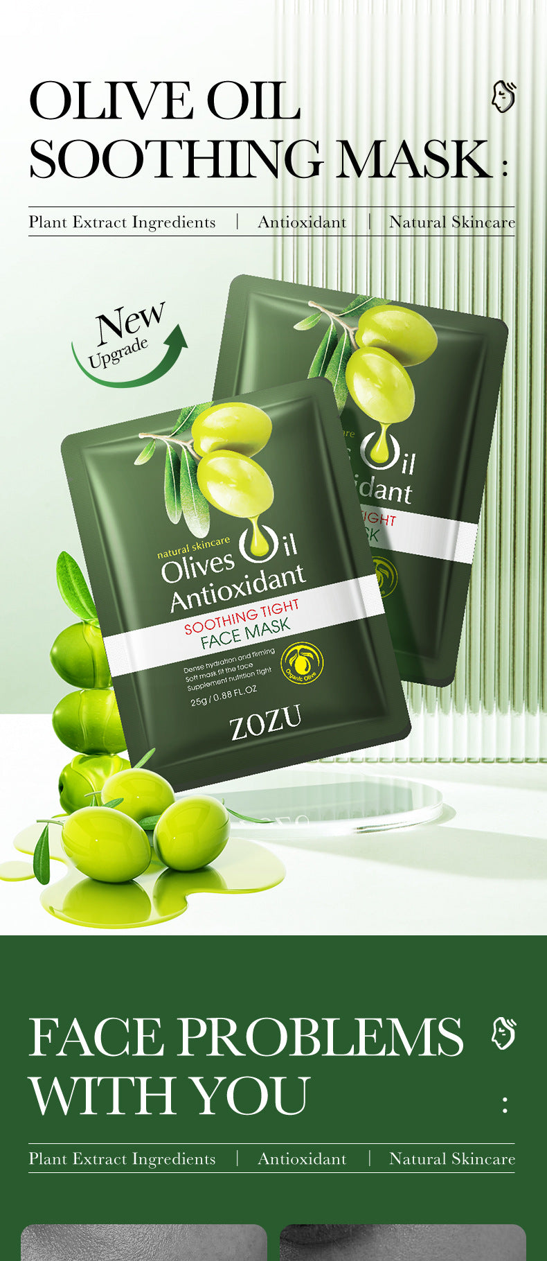 Olive Oil Mask25g ZOZU Hydrating Moisturizing Tablets for Cross-Border Wholesale