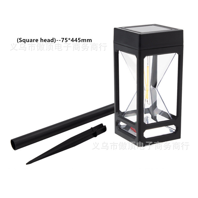Outdoor Solar Hourglass Lawn Lamp Waterproof Garden Ground Plug Lamp Garden Landscape Lighting Lawn Atmosphere Decorative Lamp