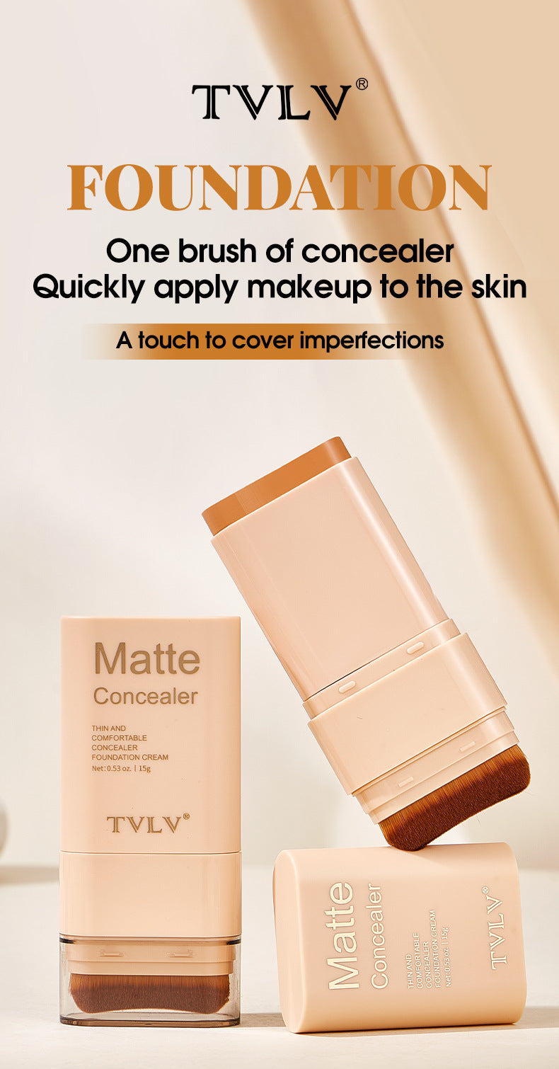 TK Specialized Flawless Dual-Head Eraser Foundation Stick Water Glossy Skin Concealer Long-Lasting with Brush Head Hydrating Makeup Remover