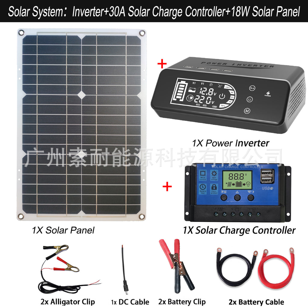 Solar Energy Kit System: 12V 1000W Inverter Controller Solar Panel Solar System