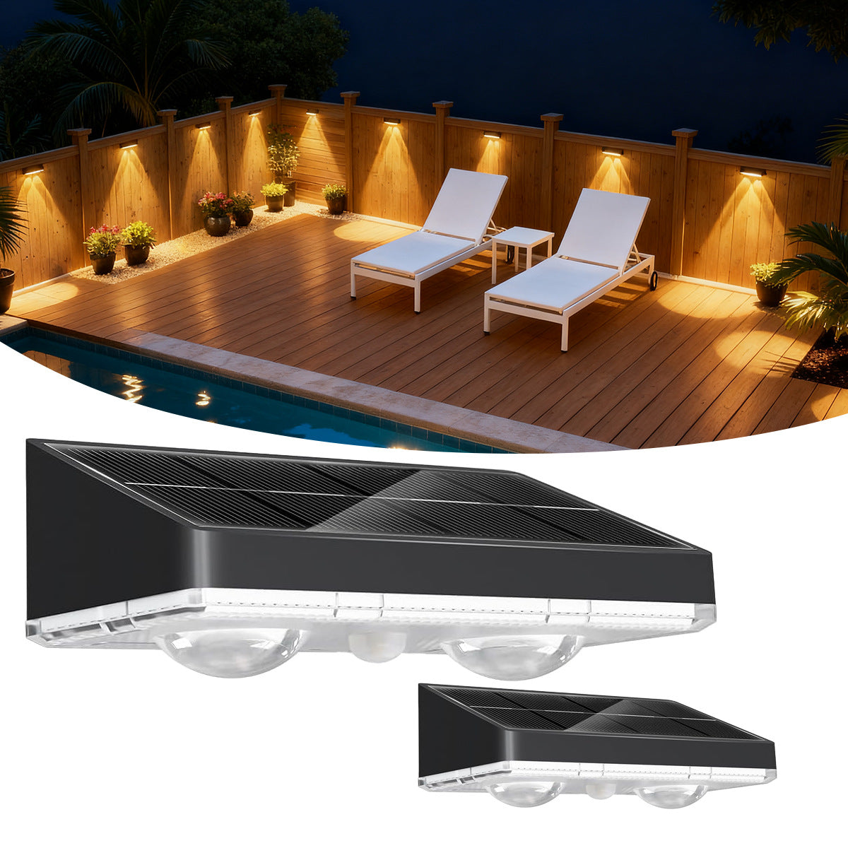 Solar Fence Light Outdoor Wall Light Waterproof Atmosphere Decorative Light Super Bright Warm Light Color Light Trail Fence Fence Light