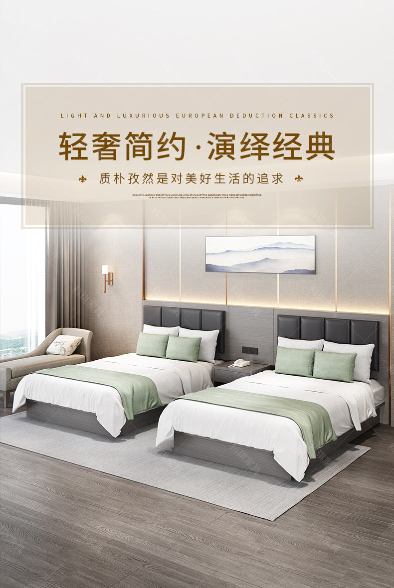 Hotel Guesthouse Bed Standard Room Full Set Furniture Apartment Homestay Single Double Bed Hotel Rental Room Special Bed Box