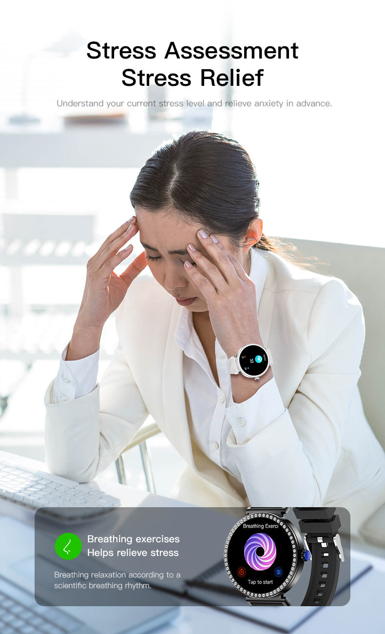 S16Smart Watch1.27inch Bluetooth Call Heart Rate Message Push Sleep Niche Full Diamond Women's Watch