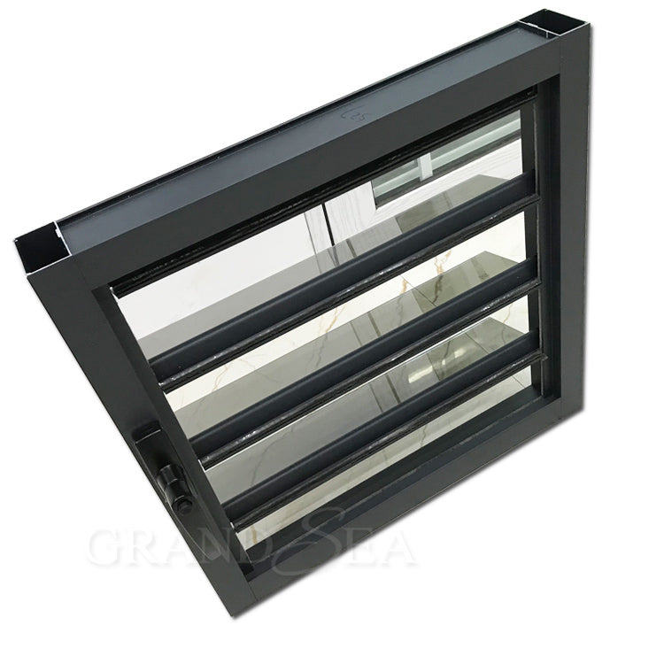 Aluminium Fixed Window With Adjustable Blades Glass Louver Windows for Bathroom
