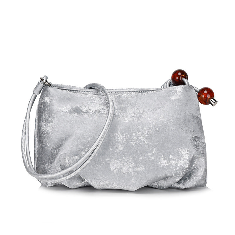 New Chinese Style Pleated Cloud Dumpling Bag Versatile Design Single Shoulder Women's Bag Textured Fashion Crossbody Women's Bag