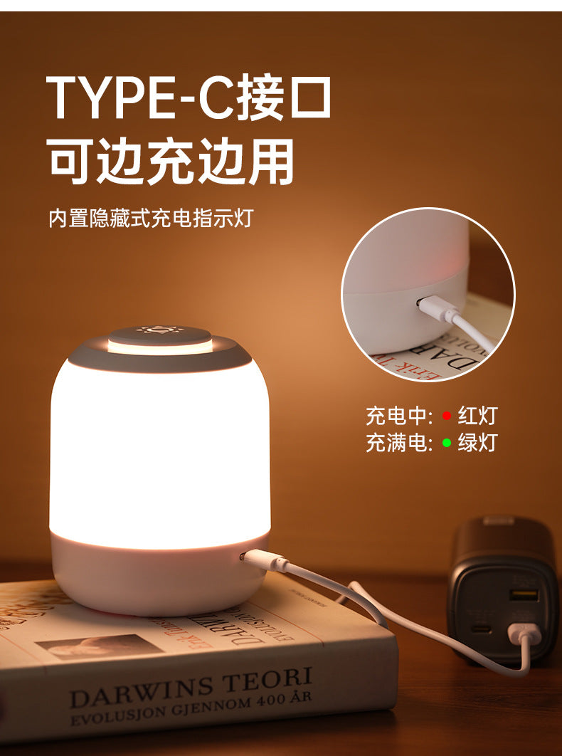 Rechargeable Touch led Night Light Nighttime Nursing Bedside Lamp Dormitory Desk Lamp Atmosphere Tap Lamp