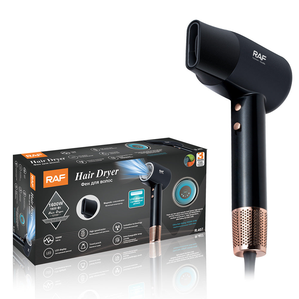 RAF European standard intelligent temperature control high-power high-speed hair dryer for home use Quick-Dry Hair Care Negative Ion R407