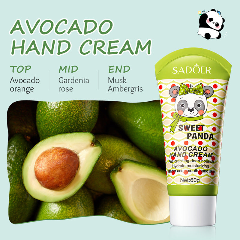 Cartoon Hand Cream60g SADOER Avocado Milk Moisturizing and Hydrating Autumn and Winter Cross-Border Wholesale