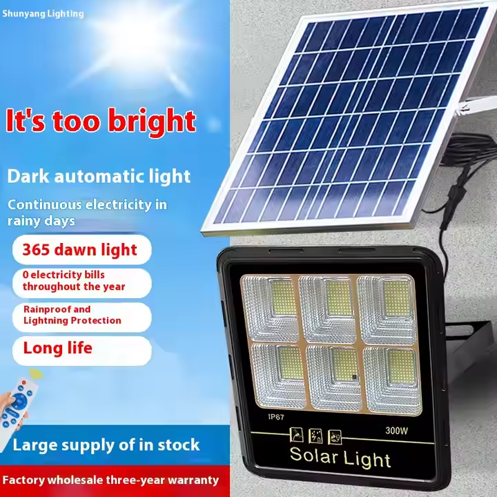 Super Bright Outdoor Solar Flood Light Waterproof ABS Smart Lighting for Yards Split Design