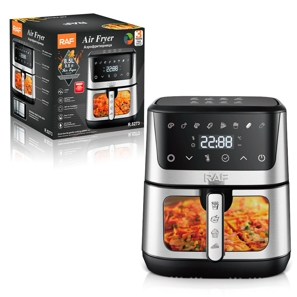 RAF European Standard Visible Air Fryer Household Multifunctional Electric Fryer8.5L Large Capacity Deep Fryer R5273