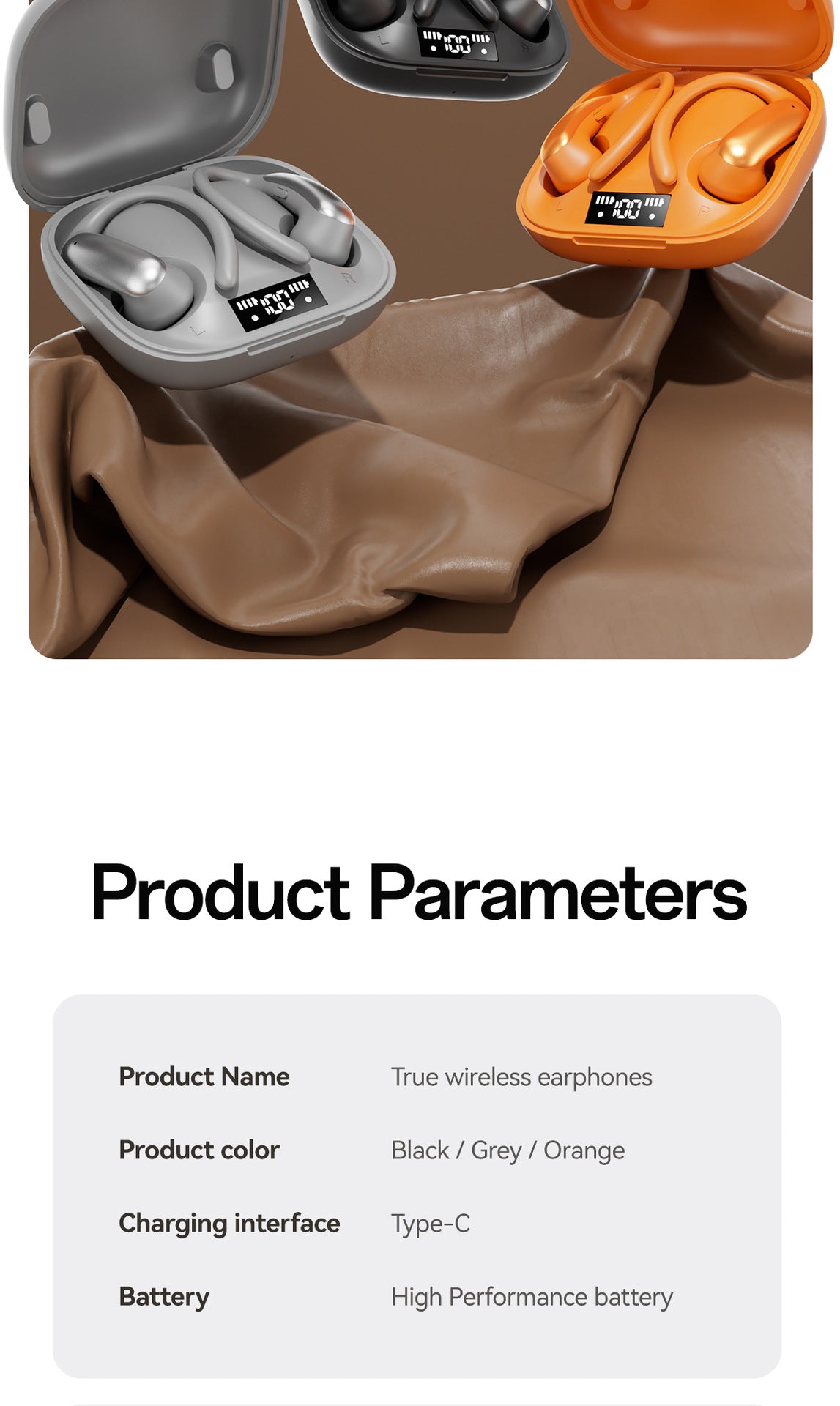 New M144Long Battery Life Ear-Hook and In-Ear Headphones Private Model High Appearance Wireless Bluetooth Headphones Wholesale