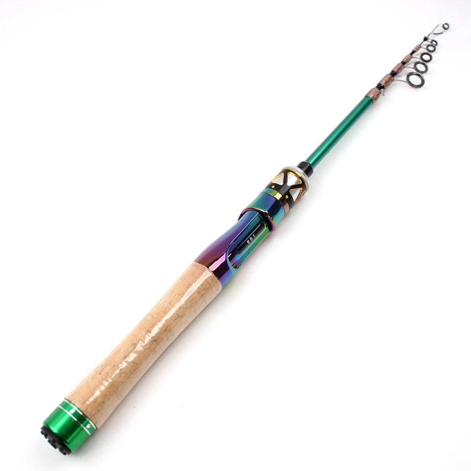 E-commerce Ultra-short Carbon Fiber Shrink UL Portable Lure Rod Electroplated Telescopic Stream Lure Rod