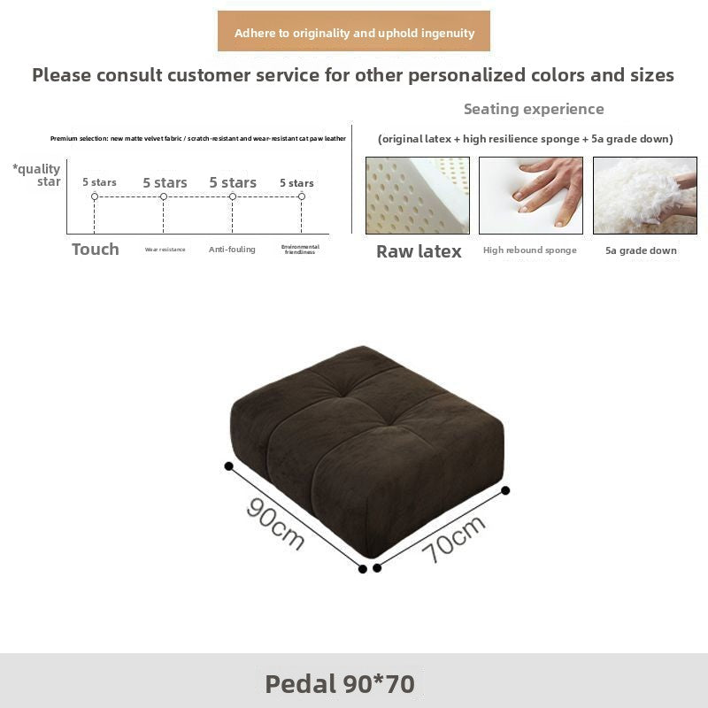 Modern Light Luxury Nordic Faux Fur Sofa Small Apartment Living Room Straight Row Chaise Cloud Puff Sofa Internet Celebrity Style