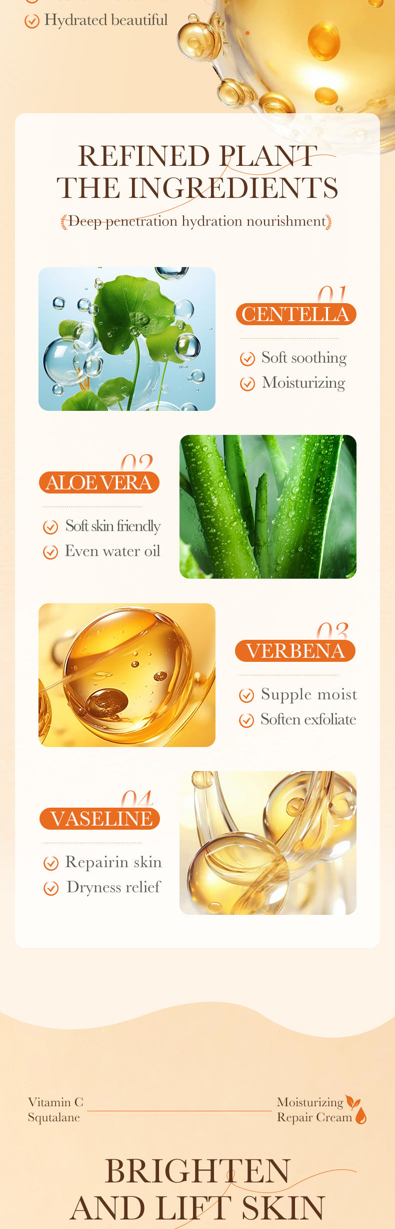 Repair cream170g SADOER Vaseline Vitamin C Hydrating and Moisturizing Face Cream Cross-Border Wholesale