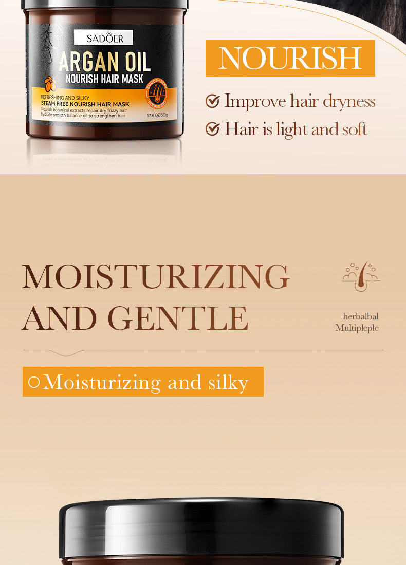 Argan Oil Shampoo500ml SADOER Smooth Anti-Dandruff Refreshing Conditioner Cross-Border Wholesale