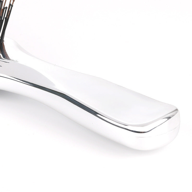 Electroplated Fine Needle Comb Head Meridian Massage Comb Scalp Cleaning Care Comb Dry and Wet Dual-use Portable Hairdressing Comb