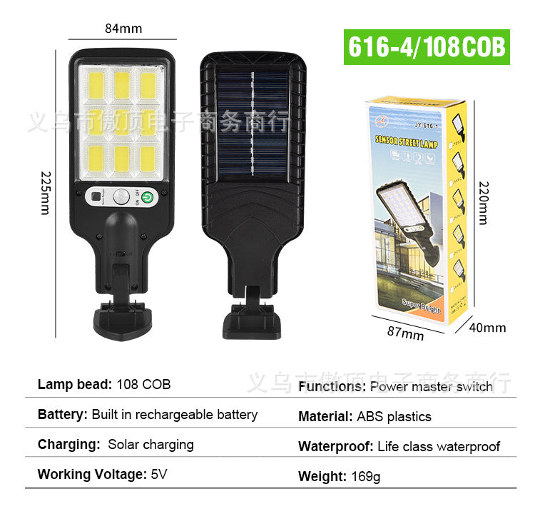 Outdoor Solar Street Light New Human Body Sensing Garden Light with Remote Control LED Wall Lamp Waterproof Garden Light