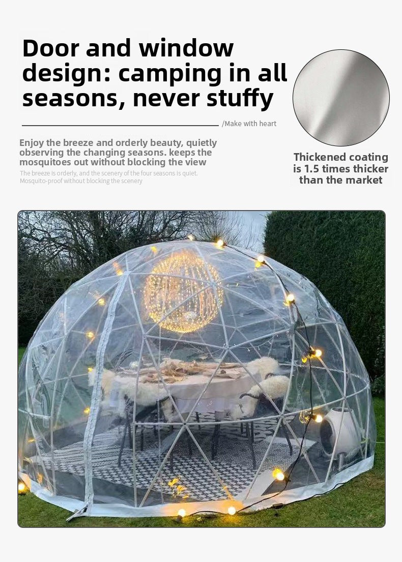 Outdoor Influencer PC Spherical Tent Hotel Dome Homestay Luxury Round Terrace Bubble House Starry Sky Transparent Tent