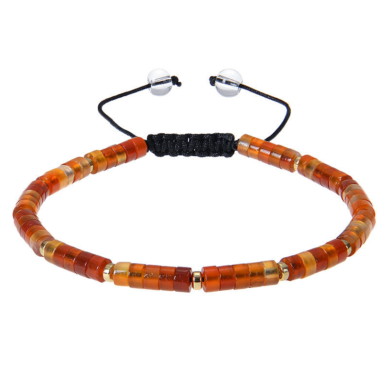 Amethyst Bracelet4mm Beaded Couple Natural Stone Accessories Lapis Lazuli Tiger Eye Stone Woven Bracelet