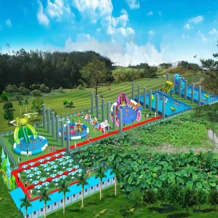 Inflatable Water Park Slide Equipment Manufacturer Elephant Panda Combination Large Frame Swimming Pool Children's Amusement