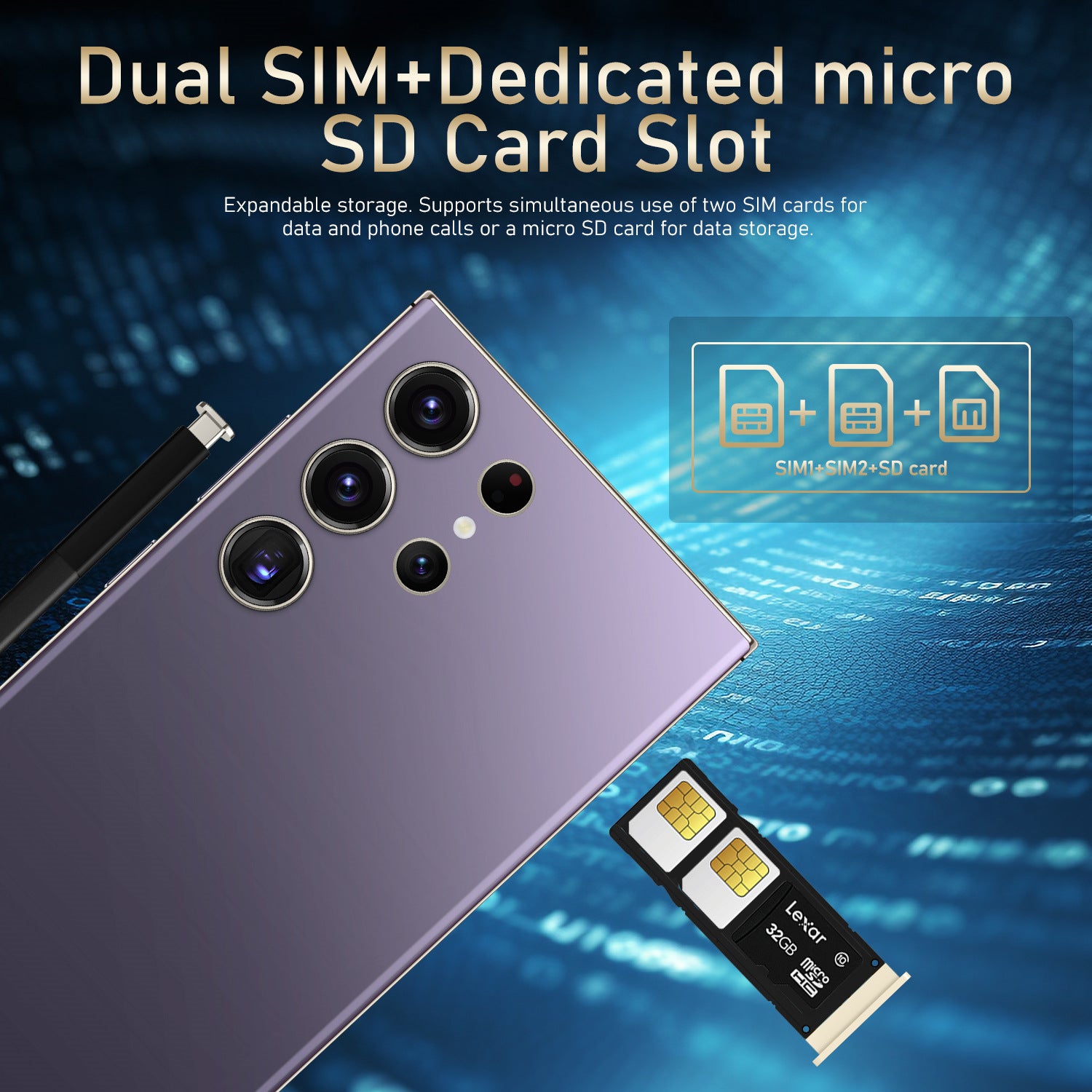 S24Ultra Smartphone7.3Built-in Screen Pen16+1T Android Phone Source Manufacturer(Popular)